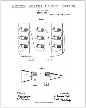 First Telephone Patent Image