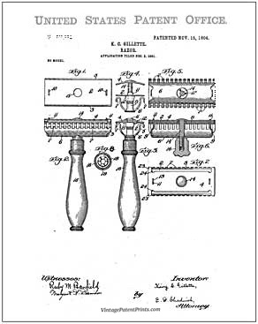 Gillette Safety Razor Patent Image
